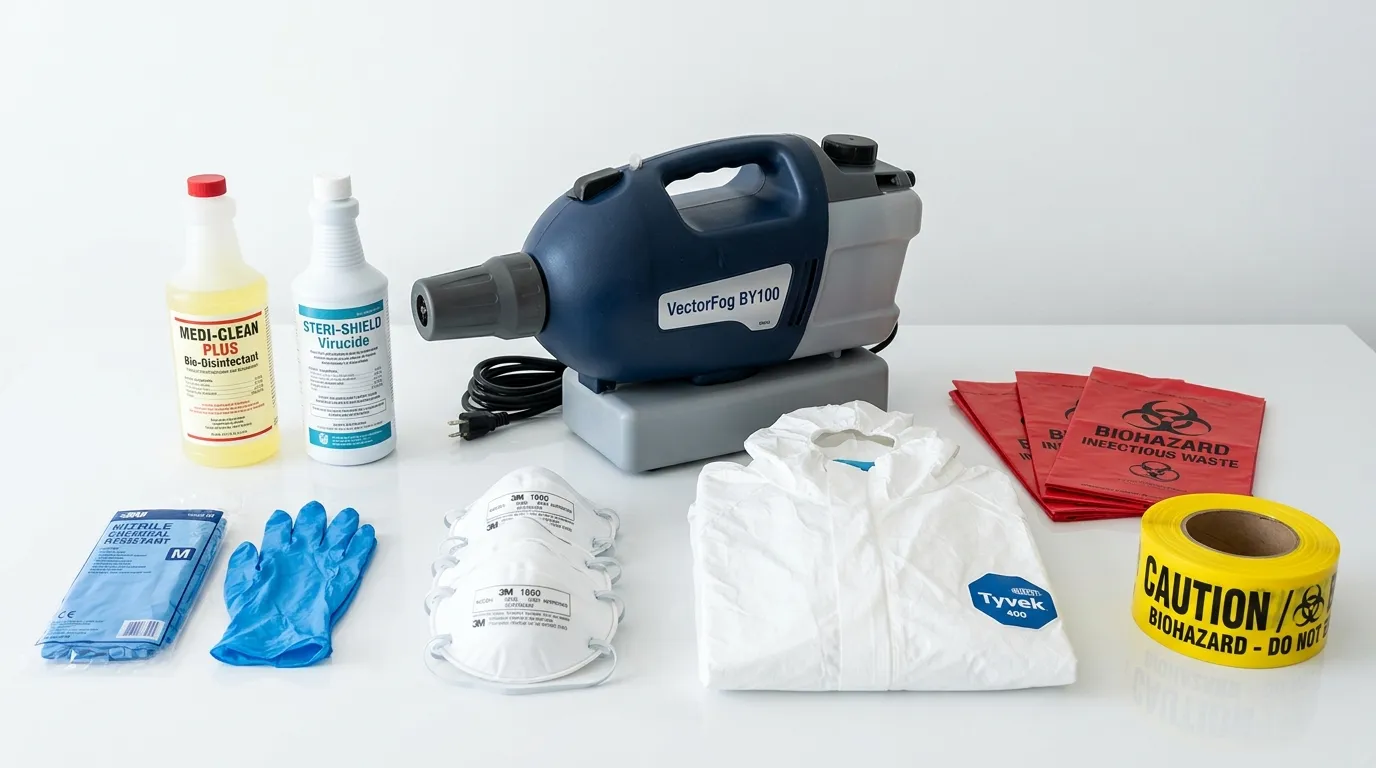 Professional biohazard remediation crew working in Plumas Lake